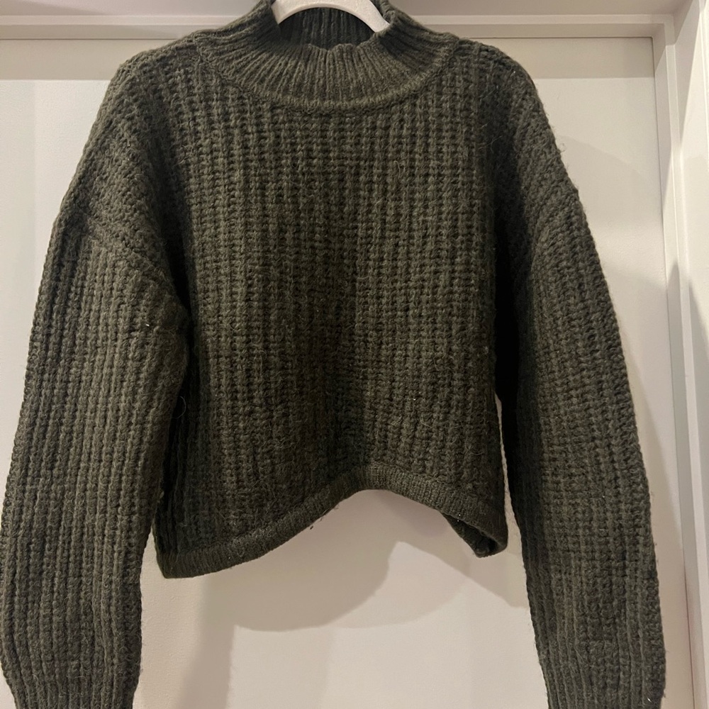 Rails Dark Green Mock Turtleneck Sweater